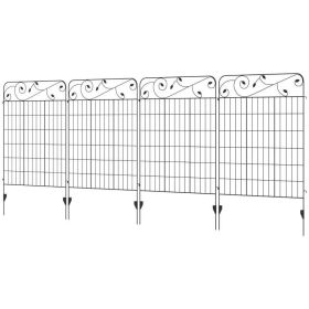 4 Pack Steel Foldable Fence Trellis Panel Animal Barrier