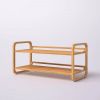 Bamboo Modern 2-Shelf Stackable Shoe Rack - Holds up to 8 Pair of Shoes