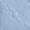 King Size Cotton 3-Piece Quilt Set in Blue with Quilted Damask Pattern