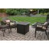 30-inch Outdoor Bronze LP Propane Gas Fire Pit with Lava Rocks and Cover