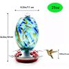 Blue Blown Glass Hummingbird Feeder with Perch and 4 Feeding Ports