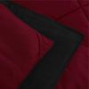 Full/Queen Traditional Microfiber Reversible 3 Piece Comforter Set in Black/Maroon