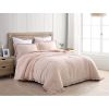 Full Size Pink Stone Washed Ruffled Edge Microfiber Comforter Set