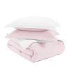 King/Cal King 3-Piece Microfiber Reversible Comforter Set Blush Pink and White