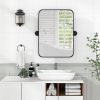 30 x 22 inch Bathroom Wall Mirror with Easy Tilt Pivot and Black Frame