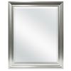 Rectangular Beveled Vanity Mirror with Satin Silver Finish Frame