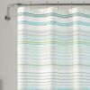 72-inch Sea Breeze Blue Green White Cabana Stripe Cotton Shower Curtain