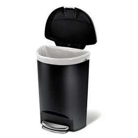 Black 13-Gallon Kitchen Trash Can with Foot Pedal Step Lid