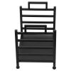 Modern Black Wrought Iron Indoor Outdoor Firewood Holder Log Rack