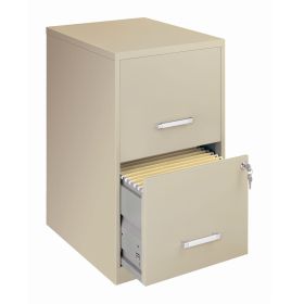 Locking 2-Drawer Vertical File Cabinet in Putty Color