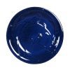 Blue Ceramic Birdbath with 1/2 Gallon Water Basin and Bird Branch Leaf Detailing