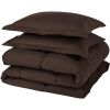 Queen Size Reversible Microfiber Down Alternative Comforter Set in Brown