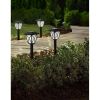 4-Pack - Black Outdoor Solar Light Set - Weather-Resistant Path Yard Lighting