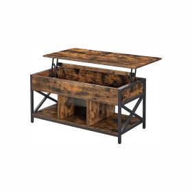 Farmhouse Brown Lift Top Muti Functional Coffee Table