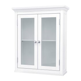 Classic 2-Door Bathroom Wall Cabinet in White Finish