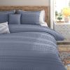 Full/Queen size 5-Piece 100-Percent Cotton Clip Dot Comforter Set in Denim Blue