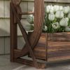 Farmhouse Wooden Wagon Wheel Fir Wood 2 Planter Garden