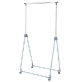 Folding Extendable Metal Garment Rack Clothes Hanging Rod with Lockable Wheels