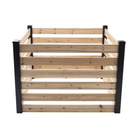 244 Gallon Outdoor Cedar Wooden Compost Bin in Natural Black Wood Finish