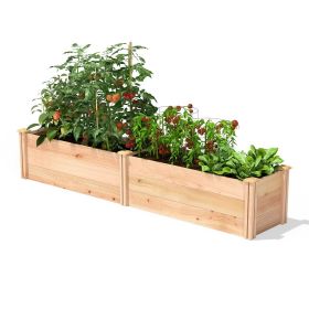 16 in x 96 in Sturdy FarmHouse Narrow Cedar Wood Raised Garden Bed - Made in USA