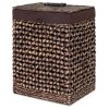 Espresso Handwoven Hyacinth Linen Liner Laundry Hamper