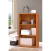 Light Cherry Finish 3-Tier Storage Shelves Bookcase