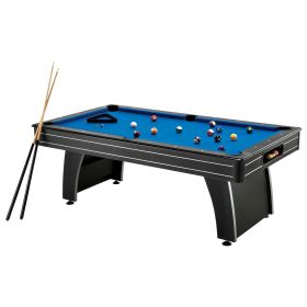 7 Ft Blue Top Pool Table with 2 Cues and Billiard Balls