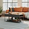 Farmhouse Black Metal Wood Lift-Top Multi Purpose Coffee Table