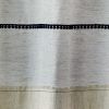 72-inch Polyester/Linen Fabric Shower Curtain in Beige with Black Stripes