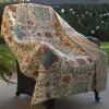 100% Cotton Throw Quilt Blanket with Bohemian Style Floral Pattern