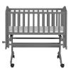 Grey Rock A Bye Baby Glider Cradle with Locking Casters and Crib Mattress