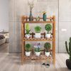 Indoor Outdoor Solid Wood 3 Shelf Folding Plant Stand Planter Shelves