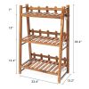 Indoor Outdoor Solid Wood 3 Shelf Folding Plant Stand Planter Shelves