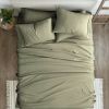 Queen Size Sage 6 PCS Soft Wrinkle Resistant Microfiber/Polyester Sheet Set