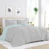 Full/Queen size 3-Piece Microfiber Reversible Comforter Set Aqua Blue and Grey