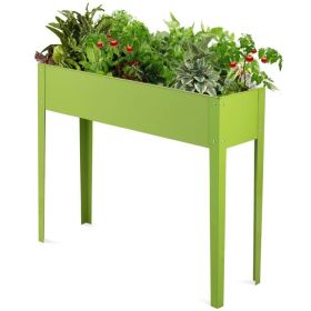 Green Heavy Duty Galvanized Steel Outdoor Elevated Raised Garden Planter