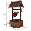 Outdoor Patio Garden Solid Wood Wishing Well Water Fountain with Pump