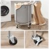 Round 45-Gallon Laundry Basket Hamper with Grey Fabric Bag Steel Frame on Wheels