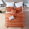 Full/Queen 5-Piece 100-Percent Cotton Clip Dot Comforter Set in Brick Orange