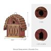 Outdoor Red Wood and Metal Barn Style Hanging Bird House