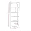 White 72-inch High Bookcase with Soft Arches and 5 Shelves