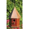 Solid Mahogany Wood Songbird Birdhouse with Shiny Copper Roof