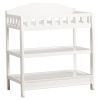 Modern White Wooden Baby Changing Table with Safety Rail Pad and Strap