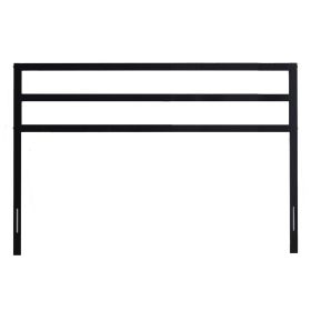 Queen size Modern Slatted Headboard in Matte Black Metal Finish