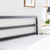 Queen size Modern Slatted Headboard in Matte Black Metal Finish