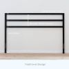 Queen size Modern Slatted Headboard in Matte Black Metal Finish