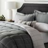 King 3 Piece Down Alternative Chambray Pin Striped Comforter Set Flint