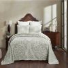 King Size 100-Percent Cotton Chenille 3-Piece Coverlet Bedspread Set in Sage