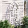 77-inch Outdoor White Vinyl Lattice Garden Trellis with Arched Top