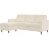 Mid-Century Modern Left or Right Facing Sectional Sofa in Ivory Linen Upholstery